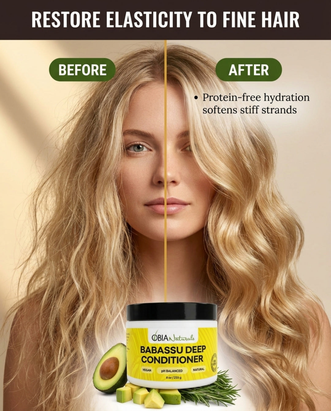 Babassu Deep Conditioner — Protein-Free for Dry, Curly Hair