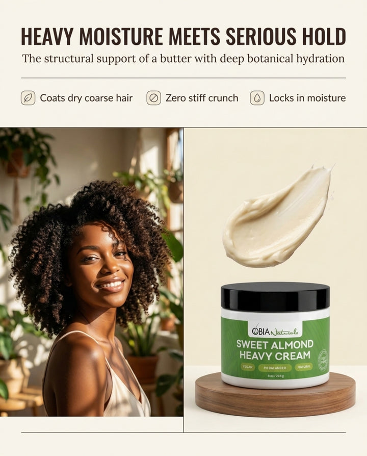 Sweet Almond Heavy Cream — Leave-In Conditioner for Dry, Damaged Hair