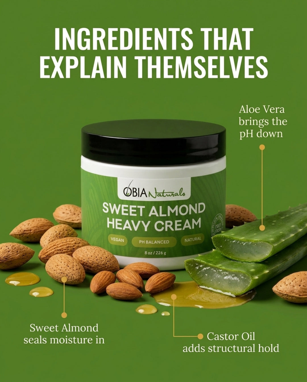 Sweet Almond Heavy Cream — Leave-In Conditioner for Dry, Damaged Hair