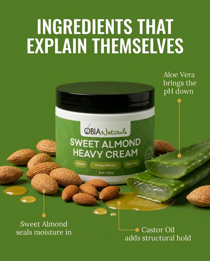 Sweet Almond Heavy Cream — Leave-In Conditioner for Dry, Damaged Hair