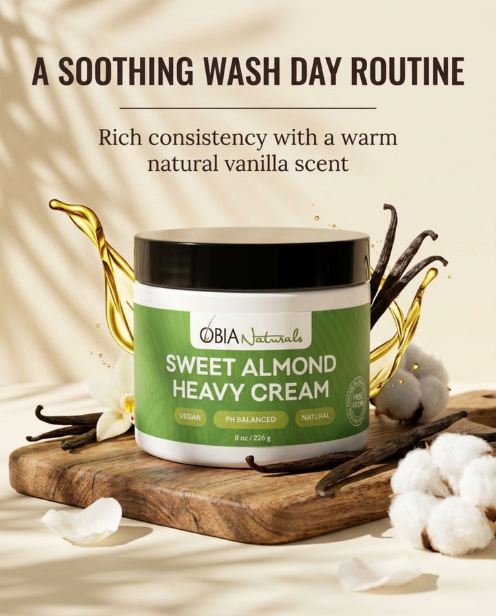 Sweet Almond Heavy Cream — Leave-In Conditioner for Dry, Damaged Hair