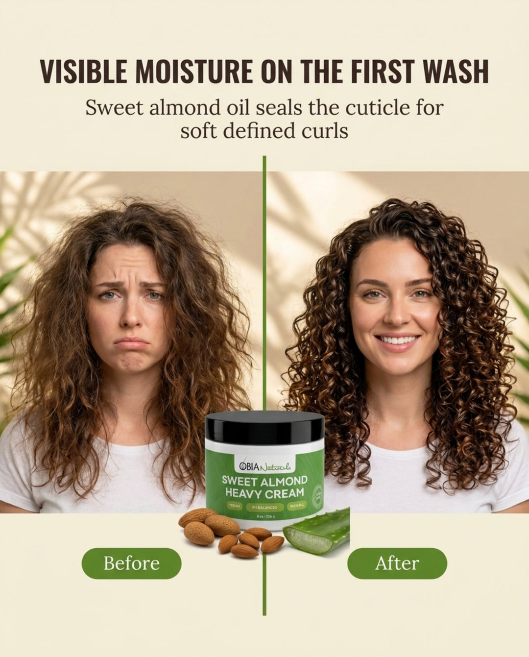 Sweet Almond Heavy Cream — Leave-In Conditioner for Dry, Damaged Hair