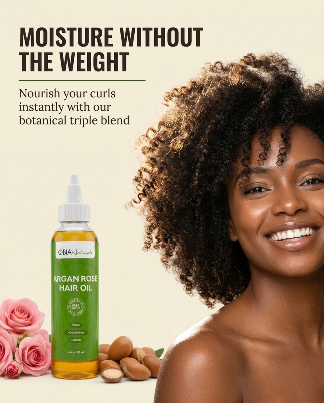 Argan Rose Hair Oil — Argan Hair Oil for Dry, Curly Hair