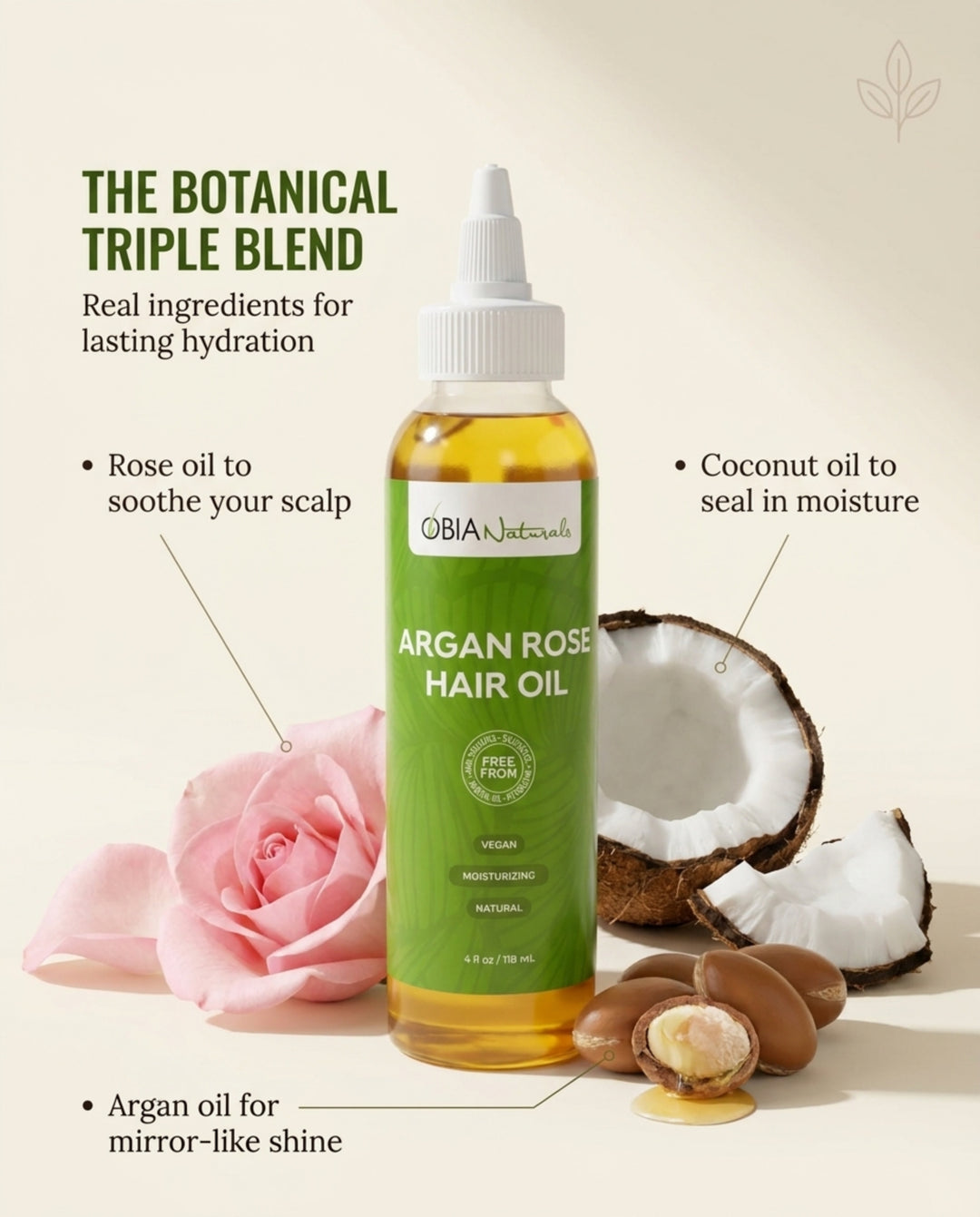 Argan Rose Hair Oil — Argan Hair Oil for Dry, Curly Hair