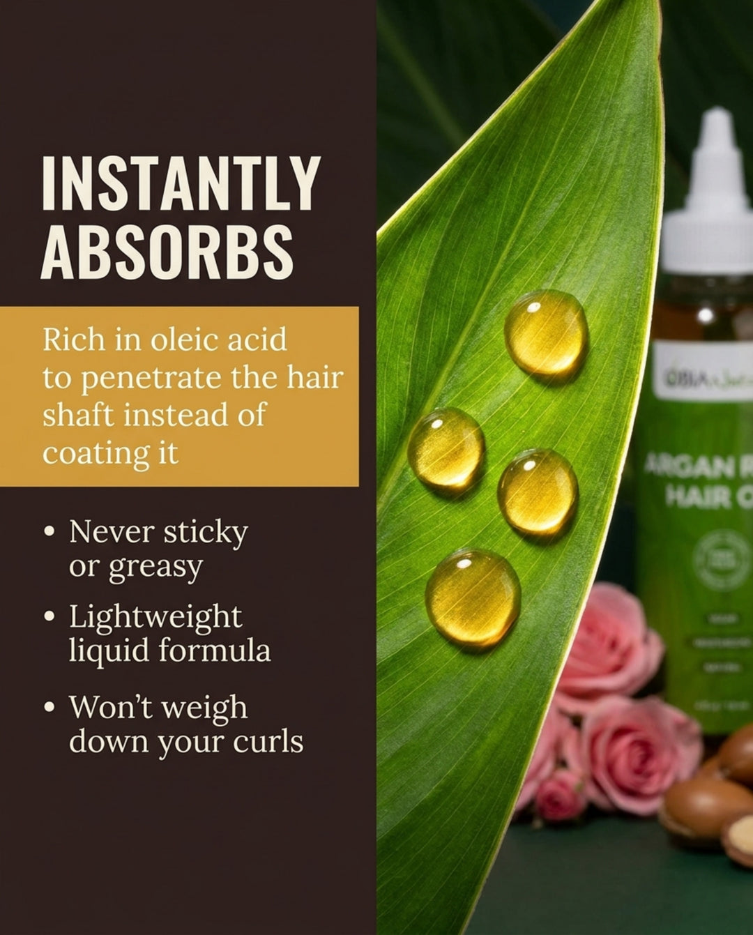 Argan Rose Hair Oil — Argan Hair Oil for Dry, Curly Hair