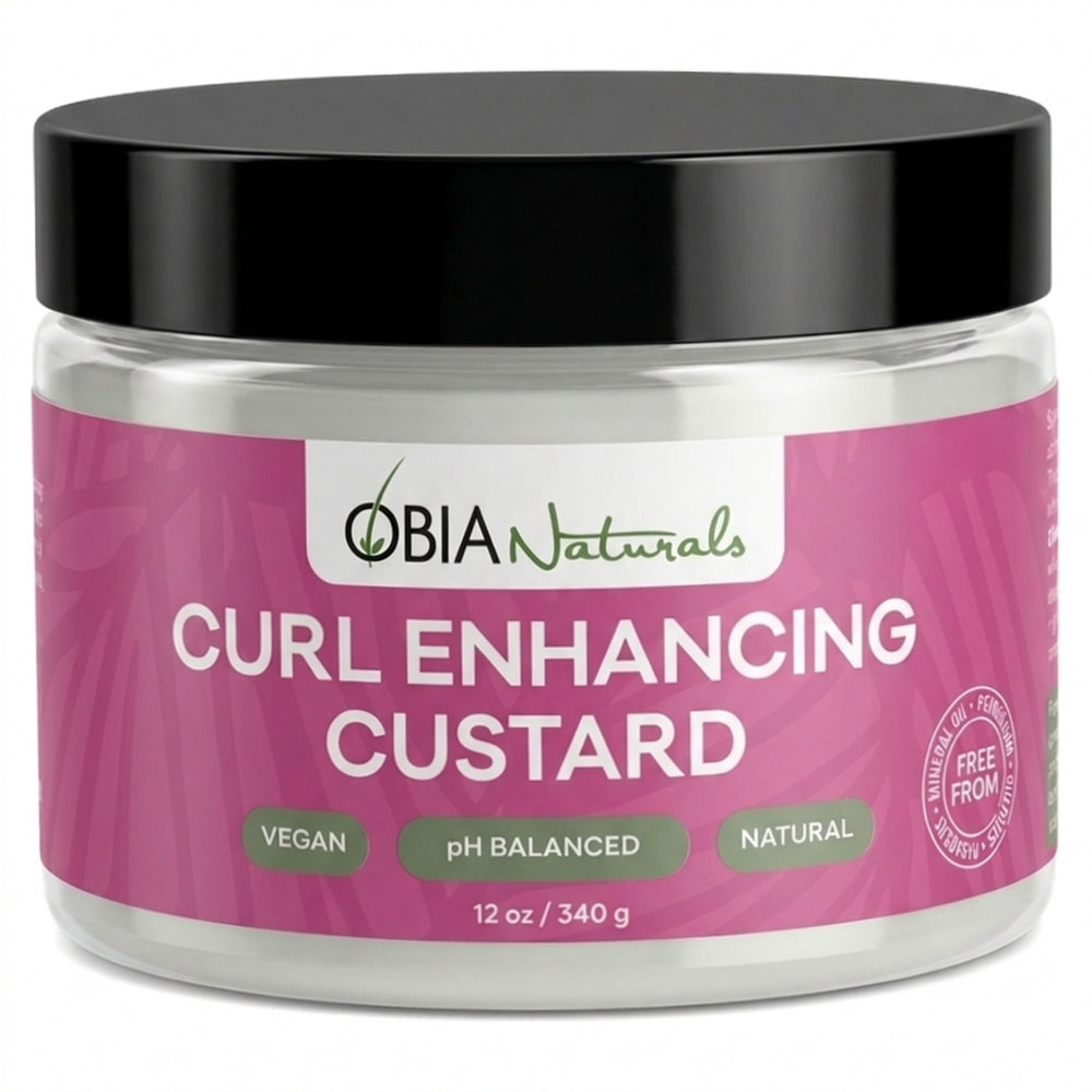 OBIA Naturals Curl Enhancing Custard jar — award-winning, alcohol-free curl defining gel