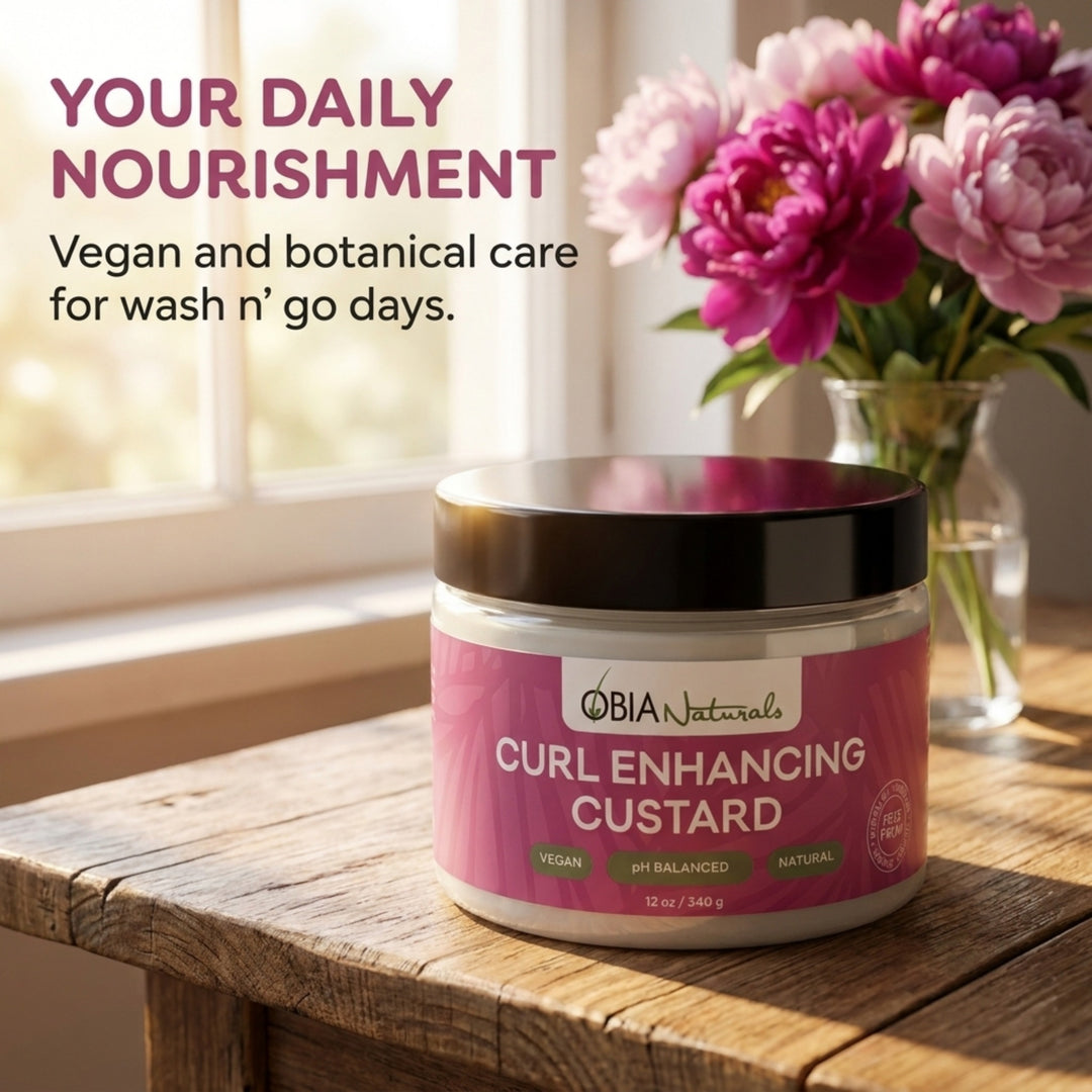 Curl Enhancing Custard — defines wash-and-gos, laid edges, and finger coils
