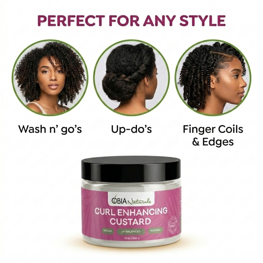 OBIA Naturals Curl Enhancing Custard — curl defining custard with Argan, Olive, and Grape Seed oils