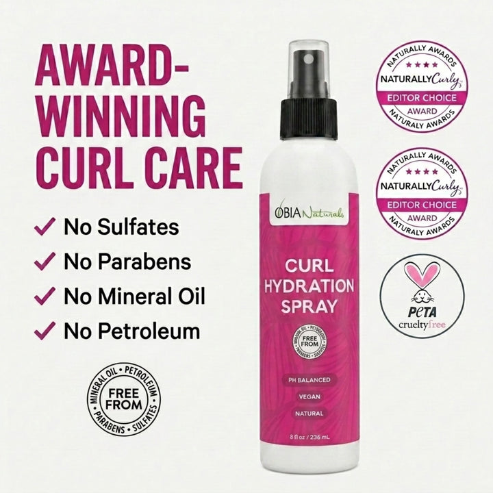 OBIA Naturals Curl Hydration Spray — weightless shine with Argan and Rose oils