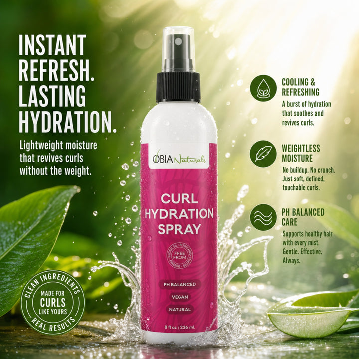 Curl Hydration Spray — pH-balanced daily moisture mist for curls, braids, and locs