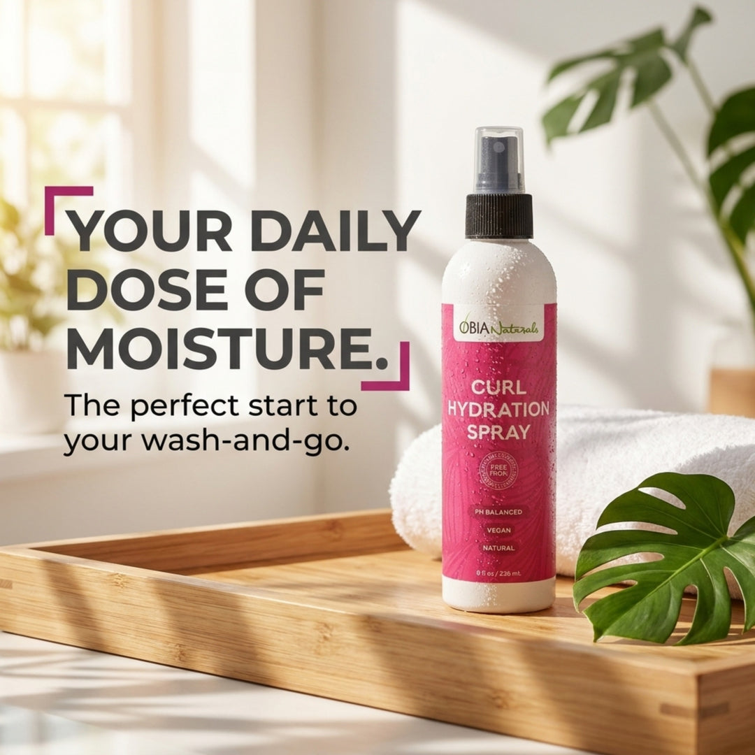 OBIA Naturals Curl Hydration Spray — sulfate-free, paraben-free daily hydration