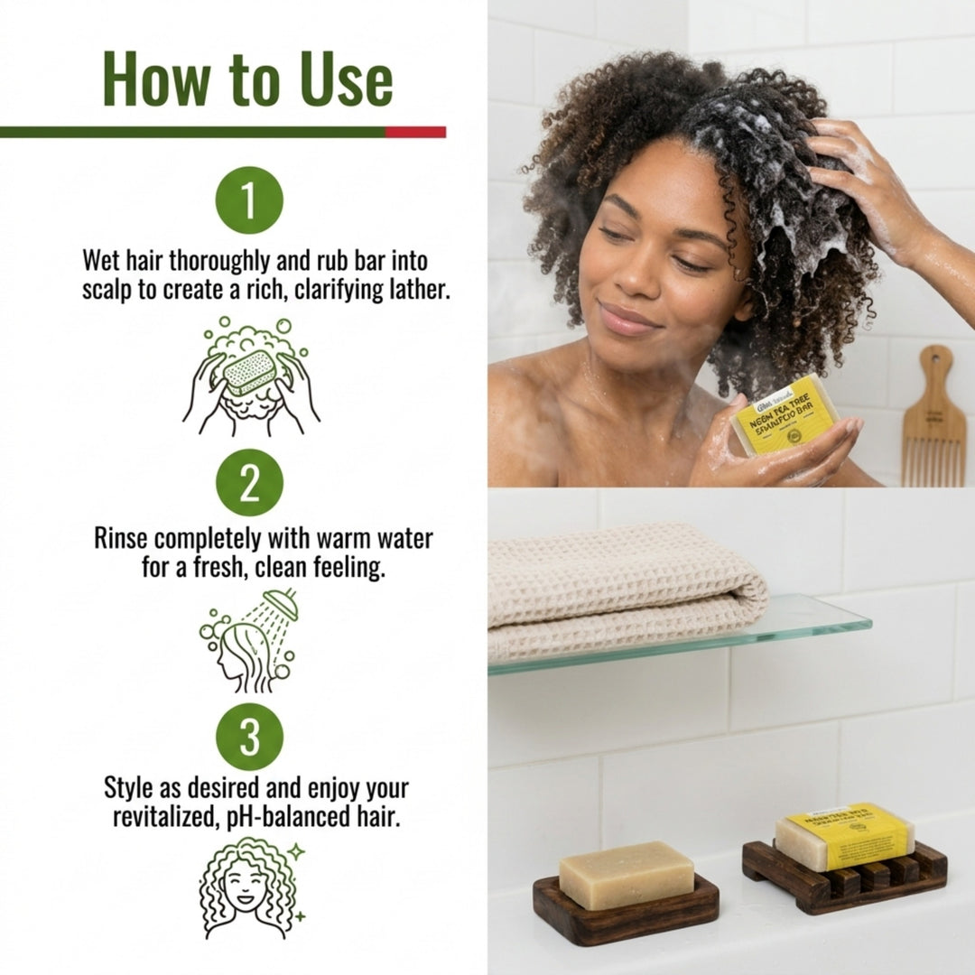 Neem Tea Tree Shampoo Bar — Clarifying Shampoo for Dry Scalp