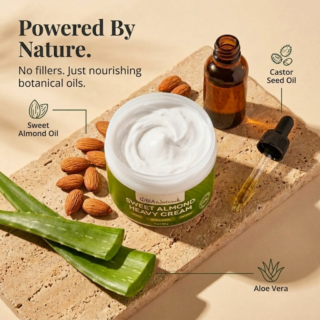 OBIA Naturals Sweet Almond Heavy Cream — Sweet Almond and Castor oils soften strands