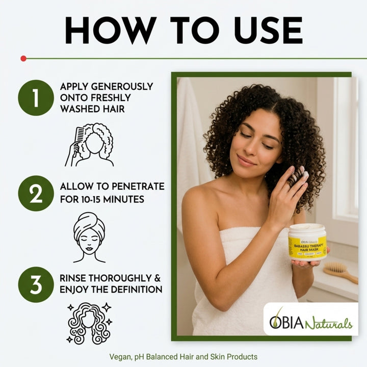 Babassu Hair Therapy Mask — vegan, pH-balanced protein treatment without buildup