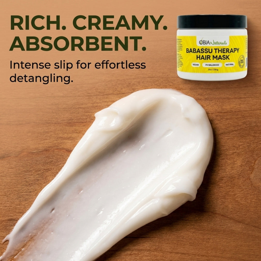 Babassu Hair Therapy Mask — plant-protein reconstructor for curls, coils, and waves